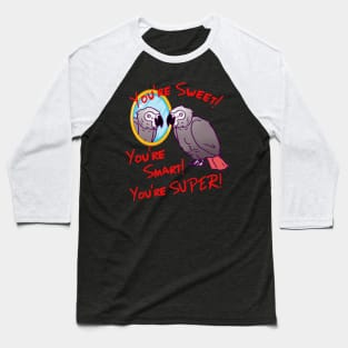 Daily Attitude Affirmations African Grey Parrot Image Baseball T-Shirt